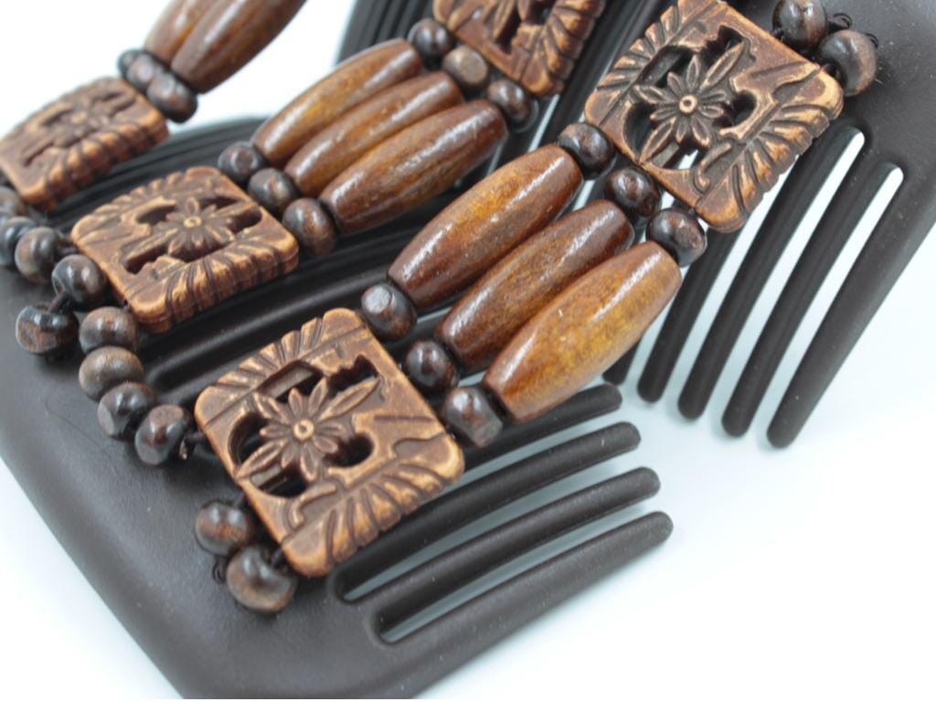 African Butterfly Hair Comb - Tripla Brown 70