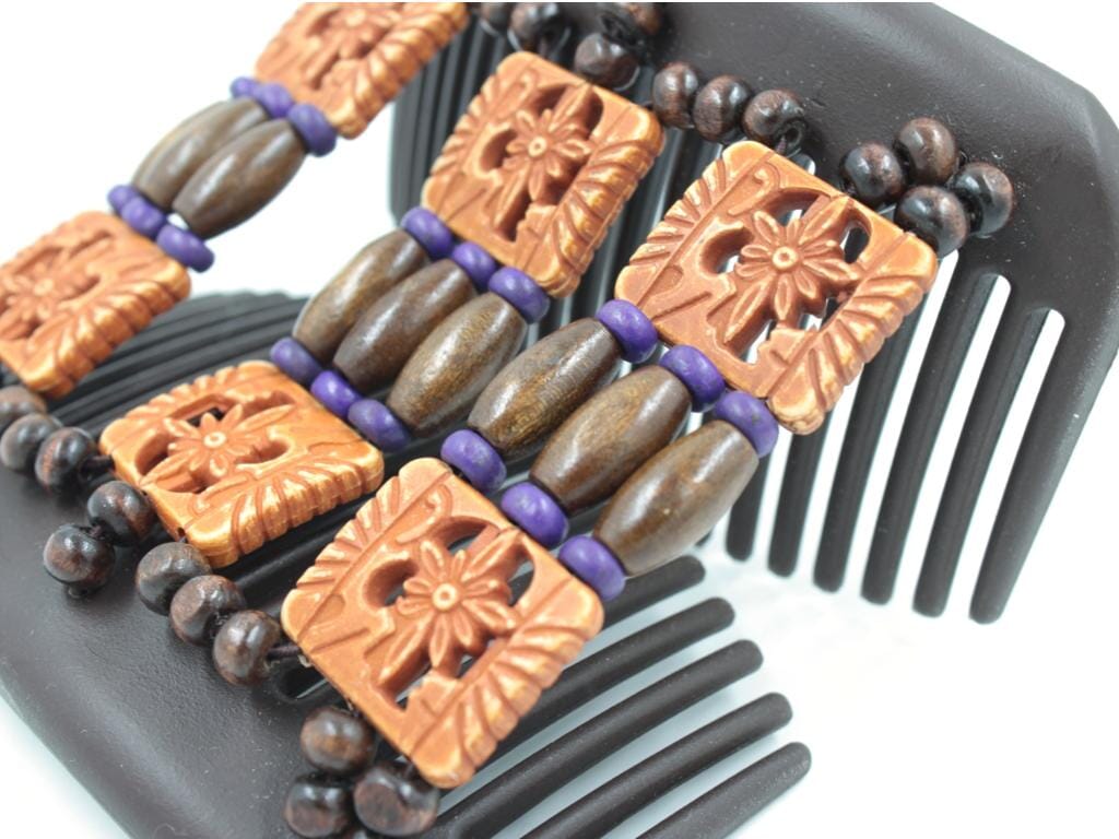 African Butterfly Hair Comb - Tripla Brown 71