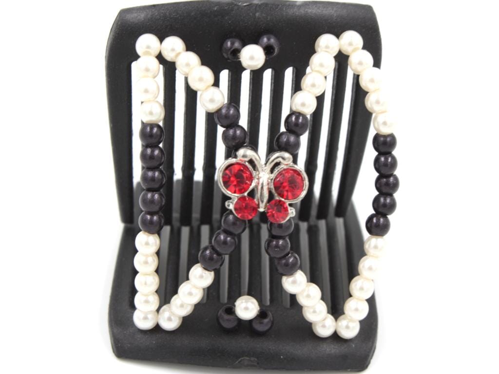 African Butterfly LadyBug Hair Comb - Black 57