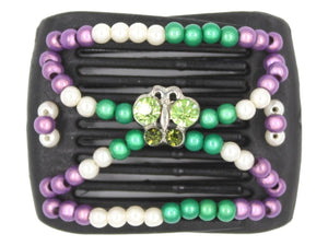 African Butterfly LadyBug Hair Comb - Black 60