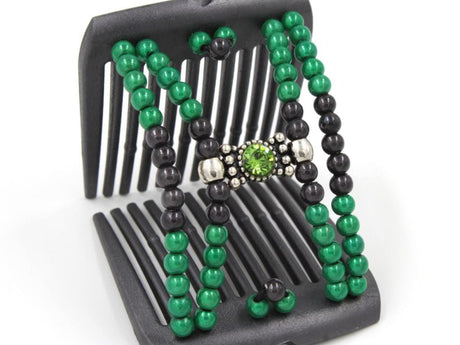 African Butterfly LadyBug Hair Comb - Black Pearl 44