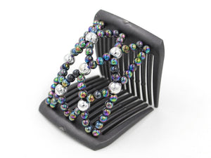 African Butterfly LadyBug Hair Comb - Black Pearl 46