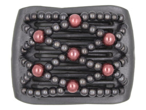 African Butterfly LadyBug Hair Comb - Black Pearl 48