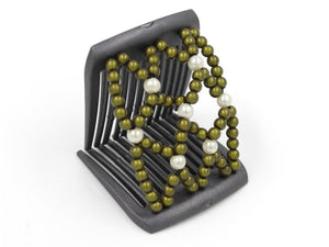 African Butterfly LadyBug Hair Comb - Black Pearl 49