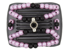 African Butterfly LadyBug Hair Comb - Black Pearl 50