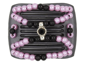 African Butterfly LadyBug Hair Comb - Black Pearl 50