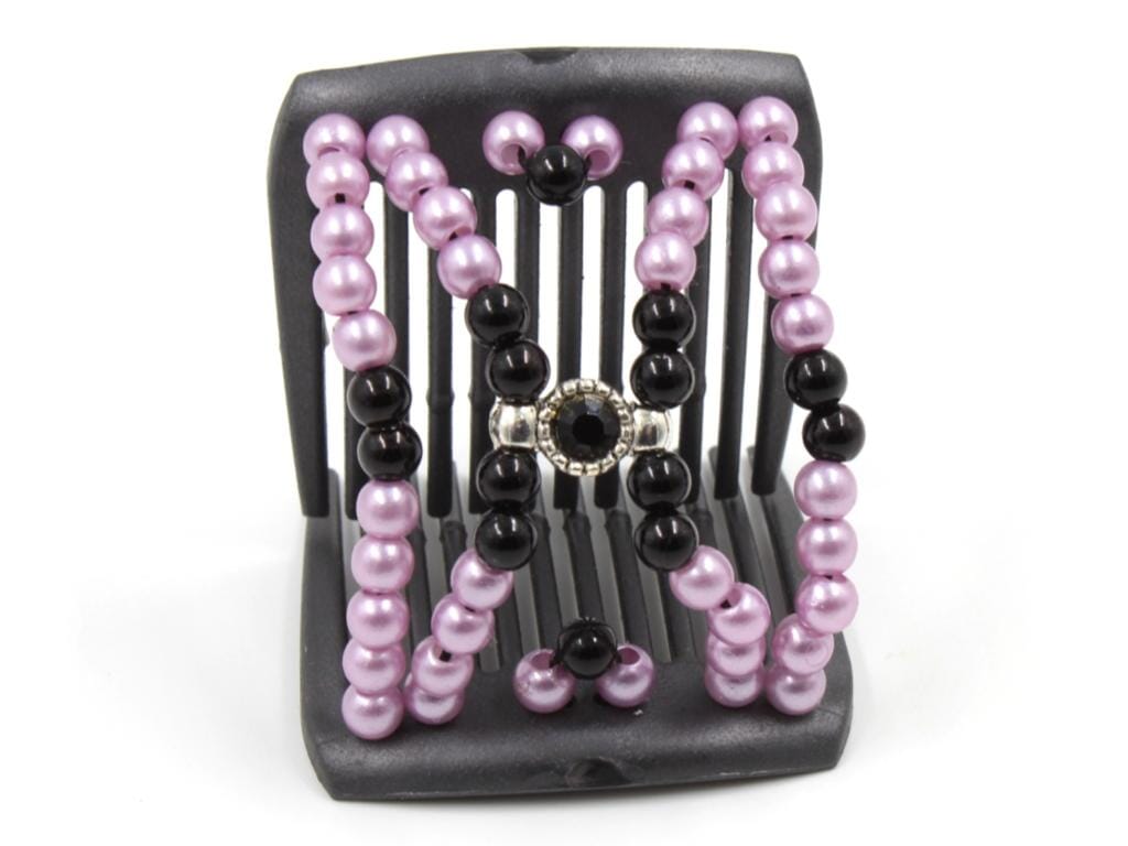African Butterfly LadyBug Hair Comb - Black Pearl 50
