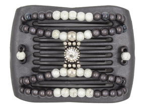 African Butterfly LadyBug Hair Comb - Black Pearl 56