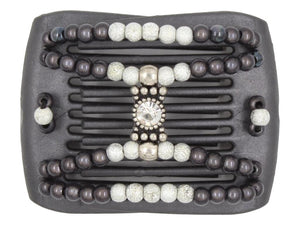 African Butterfly LadyBug Hair Comb - Black Pearl 56