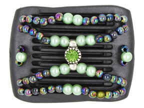 African Butterfly LadyBug Hair Comb - Black Pearl 59