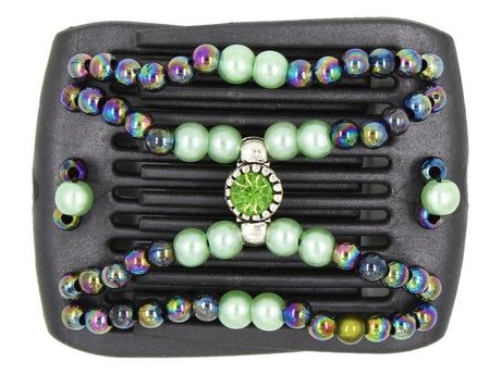 African Butterfly LadyBug Hair Comb - Black Pearl 59