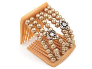 African Butterfly LadyBug Hair Comb - Blonde Pearl 39