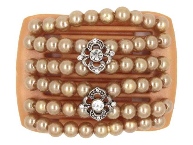 African Butterfly LadyBug Hair Comb - Blonde Pearl 39