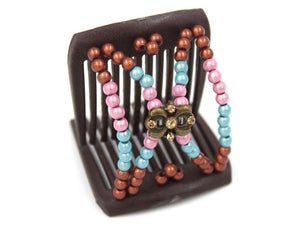 African Butterfly LadyBug Hair Comb - Brown 72