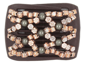 African Butterfly LadyBug Hair Comb - Brown 78