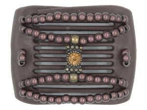 African Butterfly LadyBug Hair Comb - Brown 81