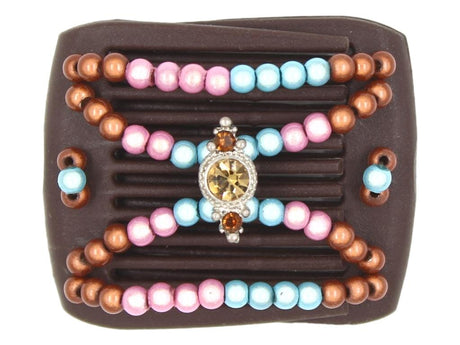 African Butterfly LadyBug Hair Comb - Brown 88