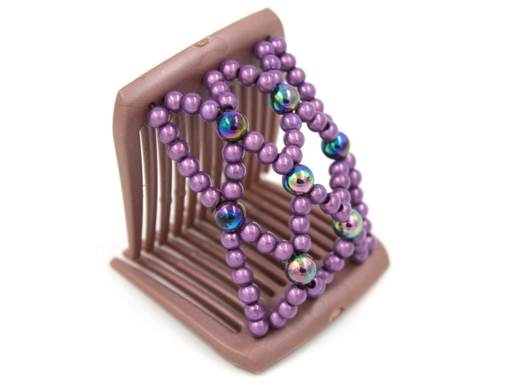 African Butterfly LadyBug Hair Comb - Brown Pearl 45