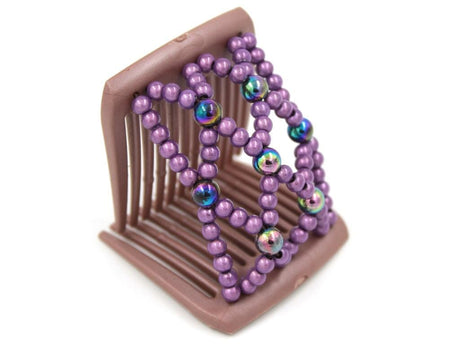 African Butterfly LadyBug Hair Comb - Brown Pearl 45