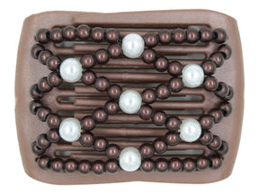African Butterfly LadyBug Hair Comb - Brown Pearl 46