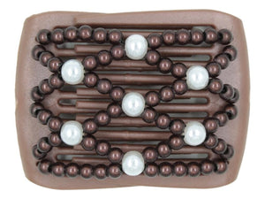 African Butterfly LadyBug Hair Comb - Brown Pearl 46