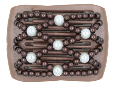 African Butterfly LadyBug Hair Comb - Brown Pearl 46
