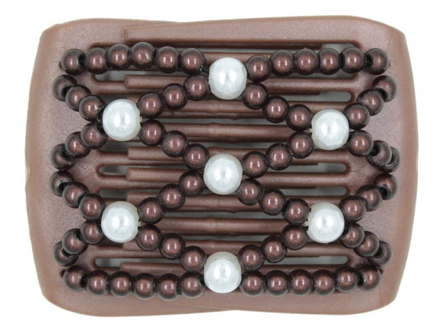 African Butterfly LadyBug Hair Comb - Brown Pearl 46