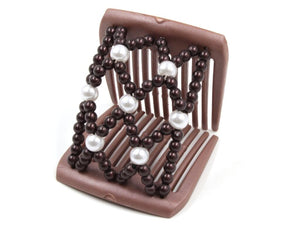 African Butterfly LadyBug Hair Comb - Brown Pearl 46