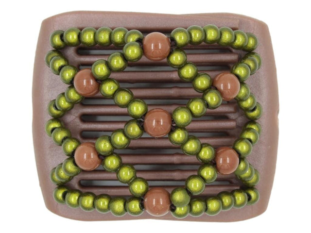 African Butterfly LadyBug Hair Comb - Brown Pearl 48