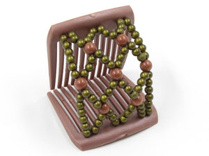 African Butterfly LadyBug Hair Comb - Brown Pearl 48