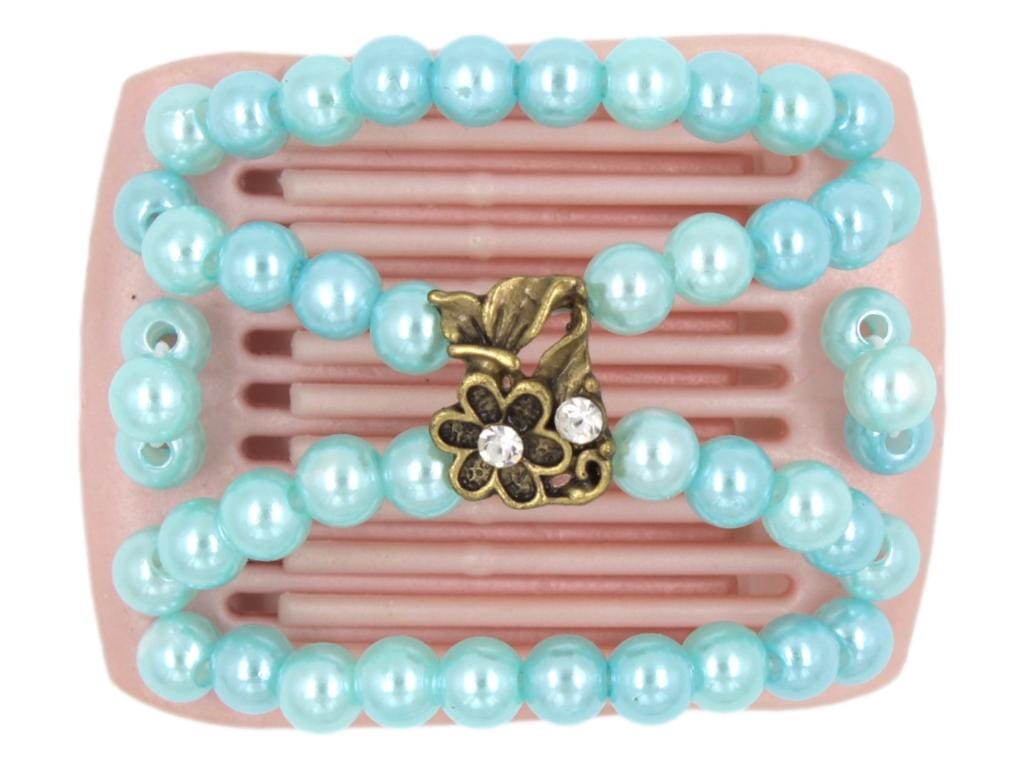 African Butterfly LadyBug Hair Comb - Pink Pearl 23