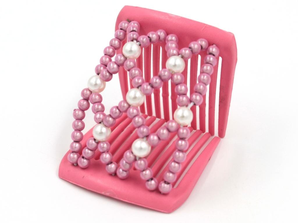 African Butterfly LadyBug Hair Comb - Pink Raspberry 23