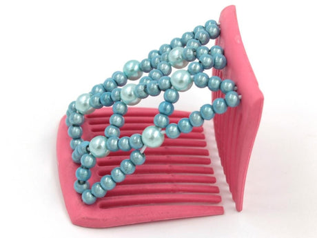 African Butterfly LadyBug Hair Comb - Pink Raspberry 24