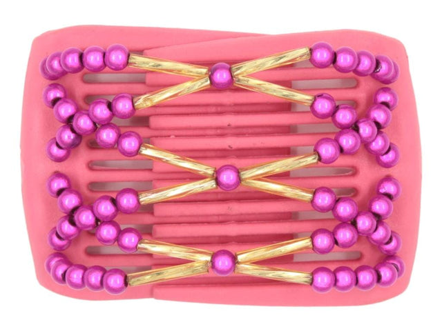 African Butterfly LadyBug Hair Comb - Pink Raspberry 26