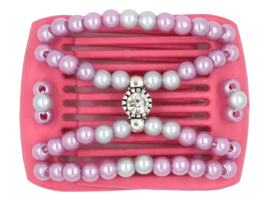 African Butterfly LadyBug Hair Comb - Pink Raspberry 28