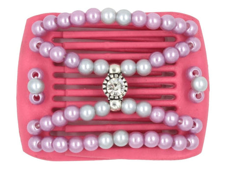 African Butterfly LadyBug Hair Comb - Pink Raspberry 28