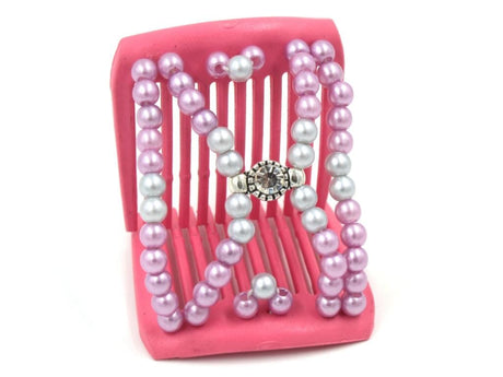African Butterfly LadyBug Hair Comb - Pink Raspberry 28