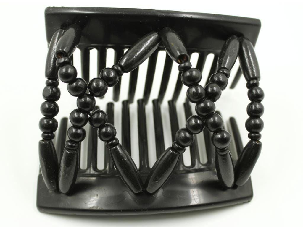 African Butterfly Thick Hair Comb - Beada Black 170