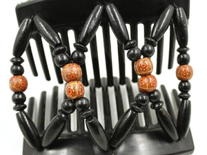 African Butterfly Thick Hair Comb - Beada Black 172