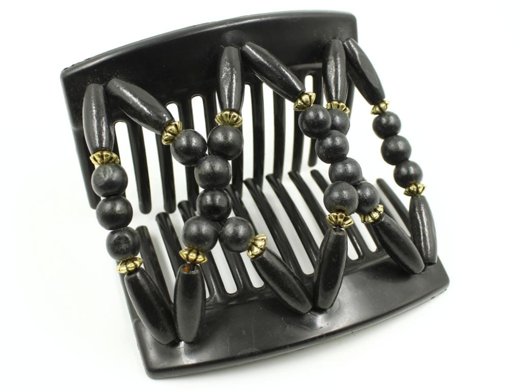 African Butterfly Thick Hair Comb - Beada Black 174