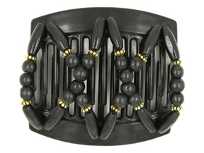 African Butterfly Thick Hair Comb - Beada Black 174