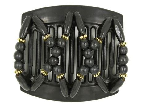 African Butterfly Thick Hair Comb - Beada Black 174