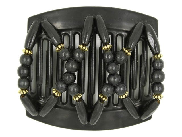 African Butterfly Thick Hair Comb - Beada Black 174