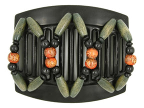 African Butterfly Thick Hair Comb - Beada Black 175