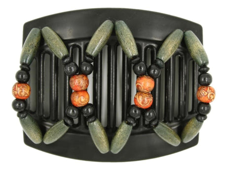 African Butterfly Thick Hair Comb - Beada Black 175