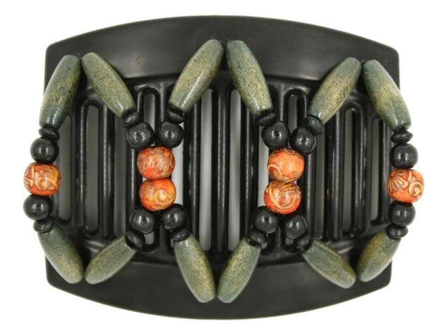 African Butterfly Thick Hair Comb - Beada Black 175