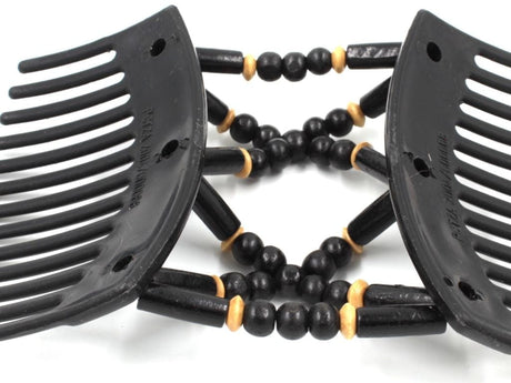 African Butterfly Thick Hair Comb - Beada Black 197