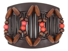 African Butterfly Thick Hair Comb - Beada Brown 234