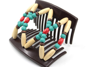 African Butterfly Thick Hair Comb - Beada Brown 238