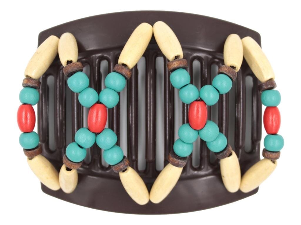 African Butterfly Thick Hair Comb - Beada Brown 238